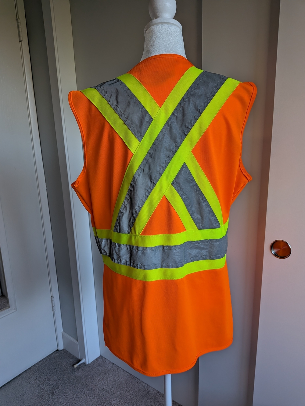 PIONEER M Women's High-Vis Orange Safety Vest with Reflective Stripes, Class 2